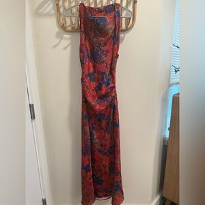 Zara Red and Orange Floral Maxi Gown - M